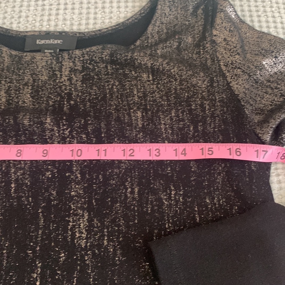 Karen Kane Metallic Asymmetric Tunic Top - Picture 6 of 7